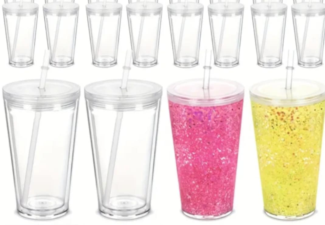 16oz Acrylic Snow Globe Tumbler